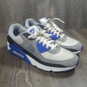 Nike Air Max 90 Hyper Royal Sneaker Men's Size 11.5 Blue Grey White CD0881-102